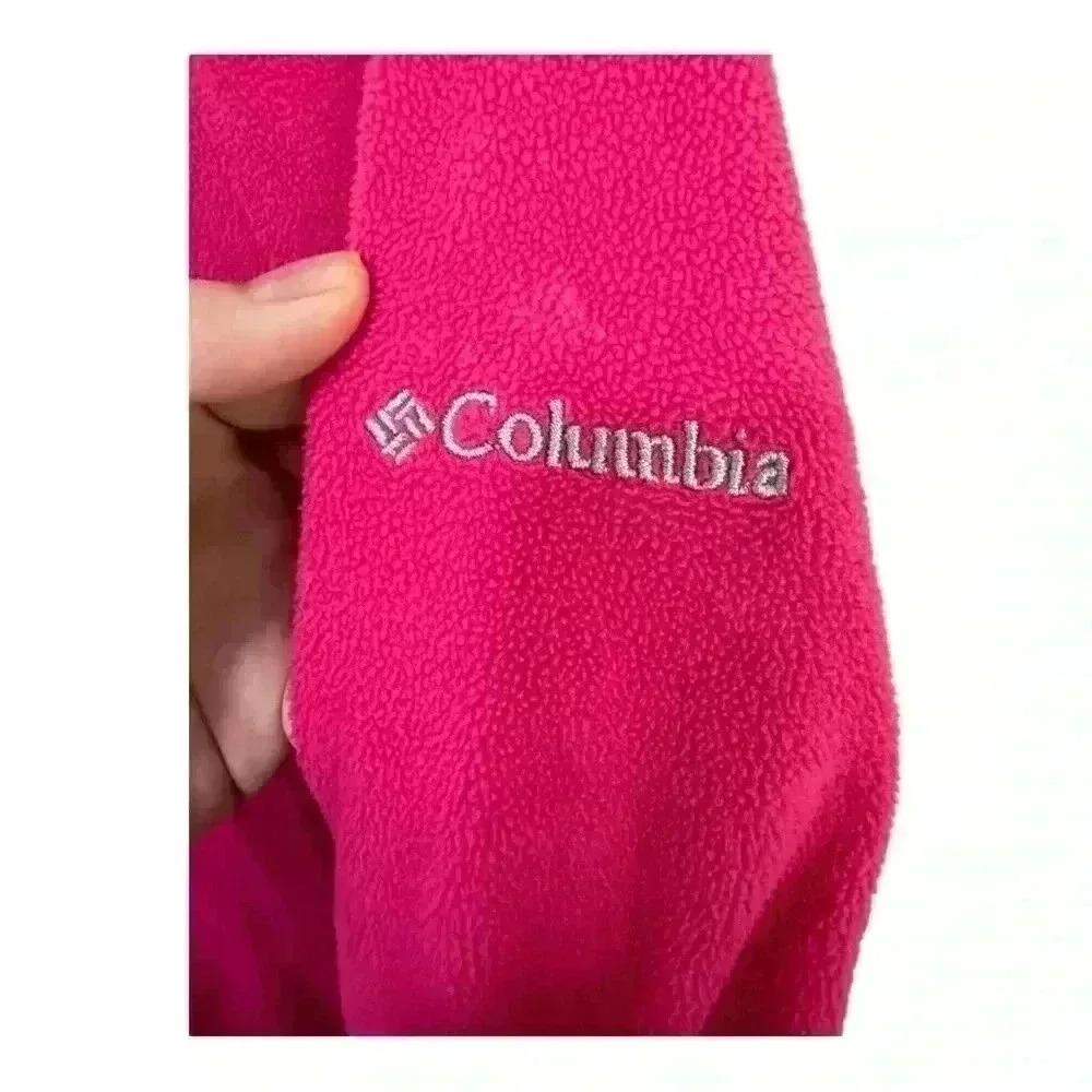 Columbia Sportswear Polar Pink Fuchsia 1/4 Zip Fleece Top Size Large - Picture 4 of 7